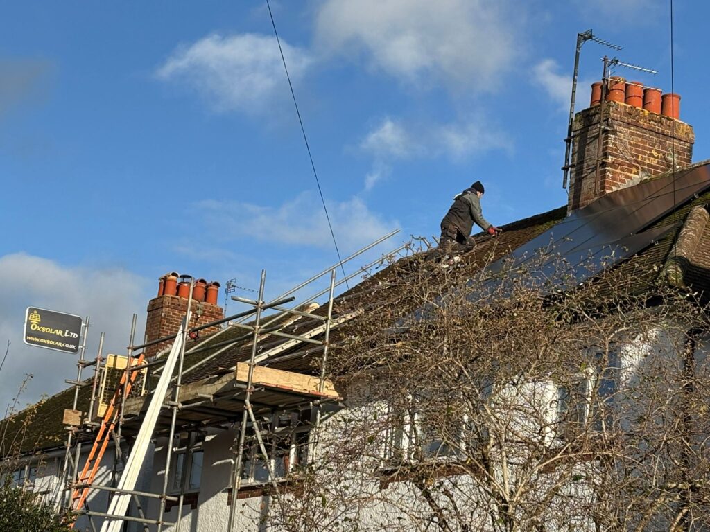 residential solar panel installation on detached home in Oxford